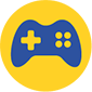 ícone minimalista de um controle de jogo.
