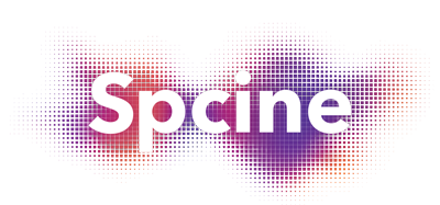 Logo da SPcine com letras brancas